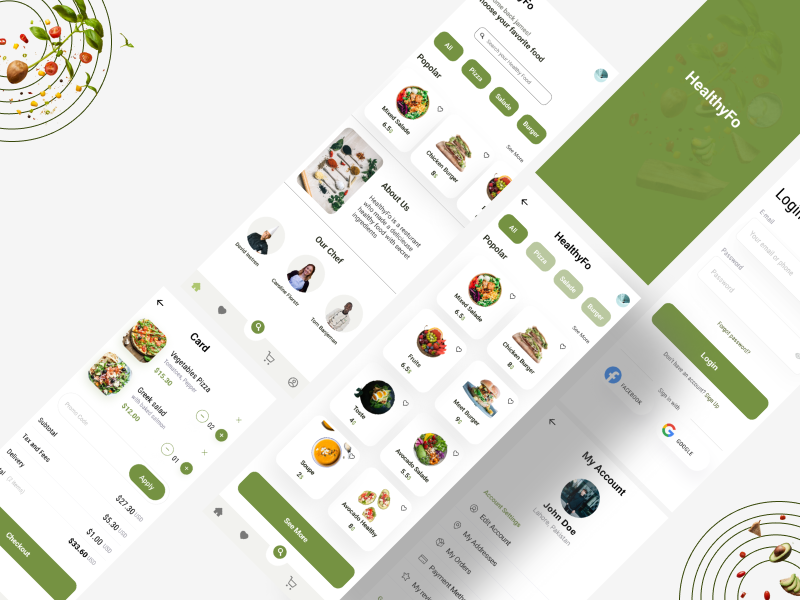 Healthy Food Mobile App design